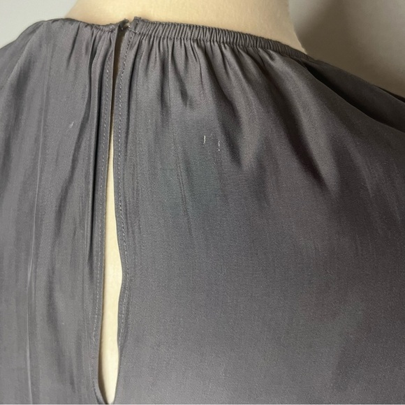 Ramy Brook Lauren Smocked Cold Shoulder Blouse Women Medium Gray Casual Career - Picture 7 of 10